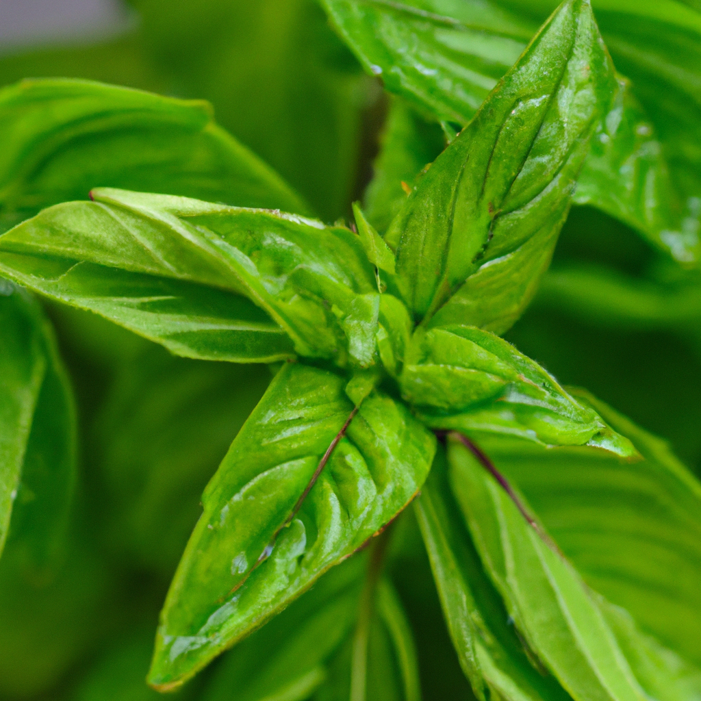 Albahaca fresca de huerto urbano en Santiago, hojas verdes y aroma intenso